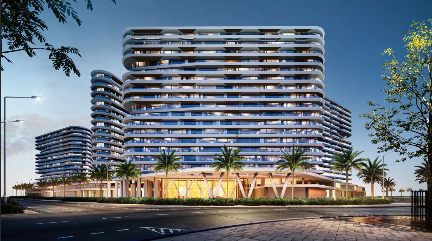 Sea La Vie Abu Dhabi Yas Bay exterior view featuring luxury residential development and landscaped podium areas.