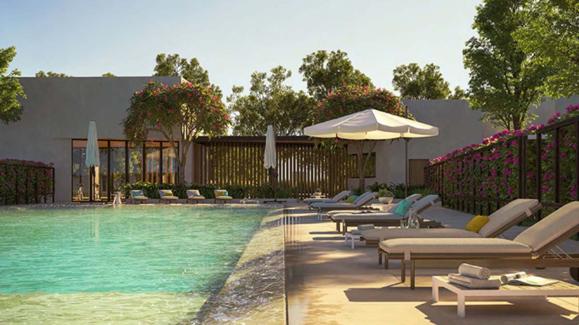 Noya Yas Island villas and townhouses streetscape in Abu Dhabi