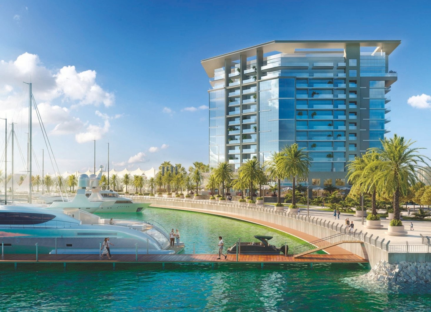 Community amenities and green spaces at Yas Bay Residences Yas Island Abu Dhabi supporting active lifestyle, family living, and premium investment value.