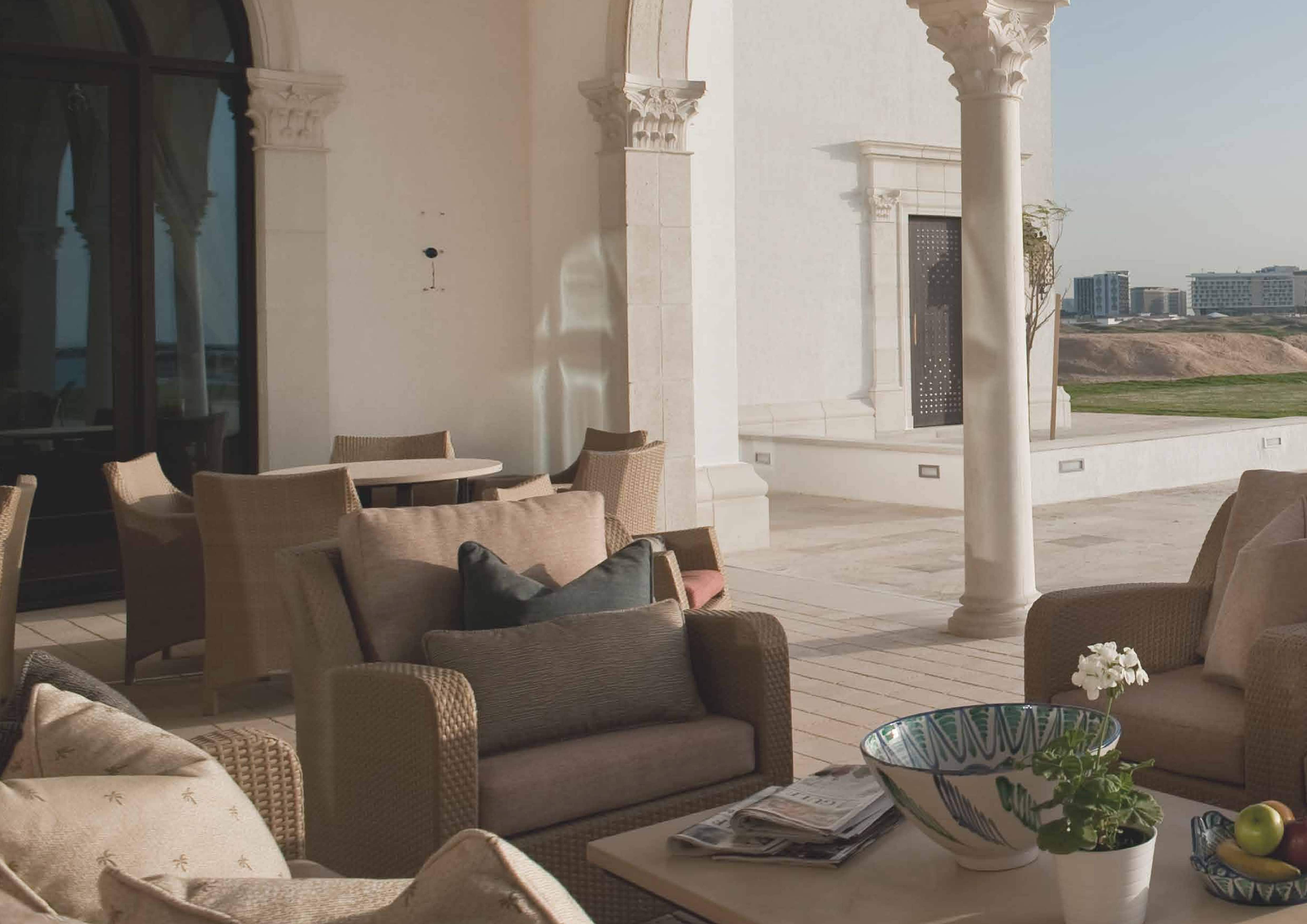 Waterfront-inspired exterior view of Ansam apartments on Yas Island, capturing the community's luxury coastal lifestyle appeal in Abu Dhabi.