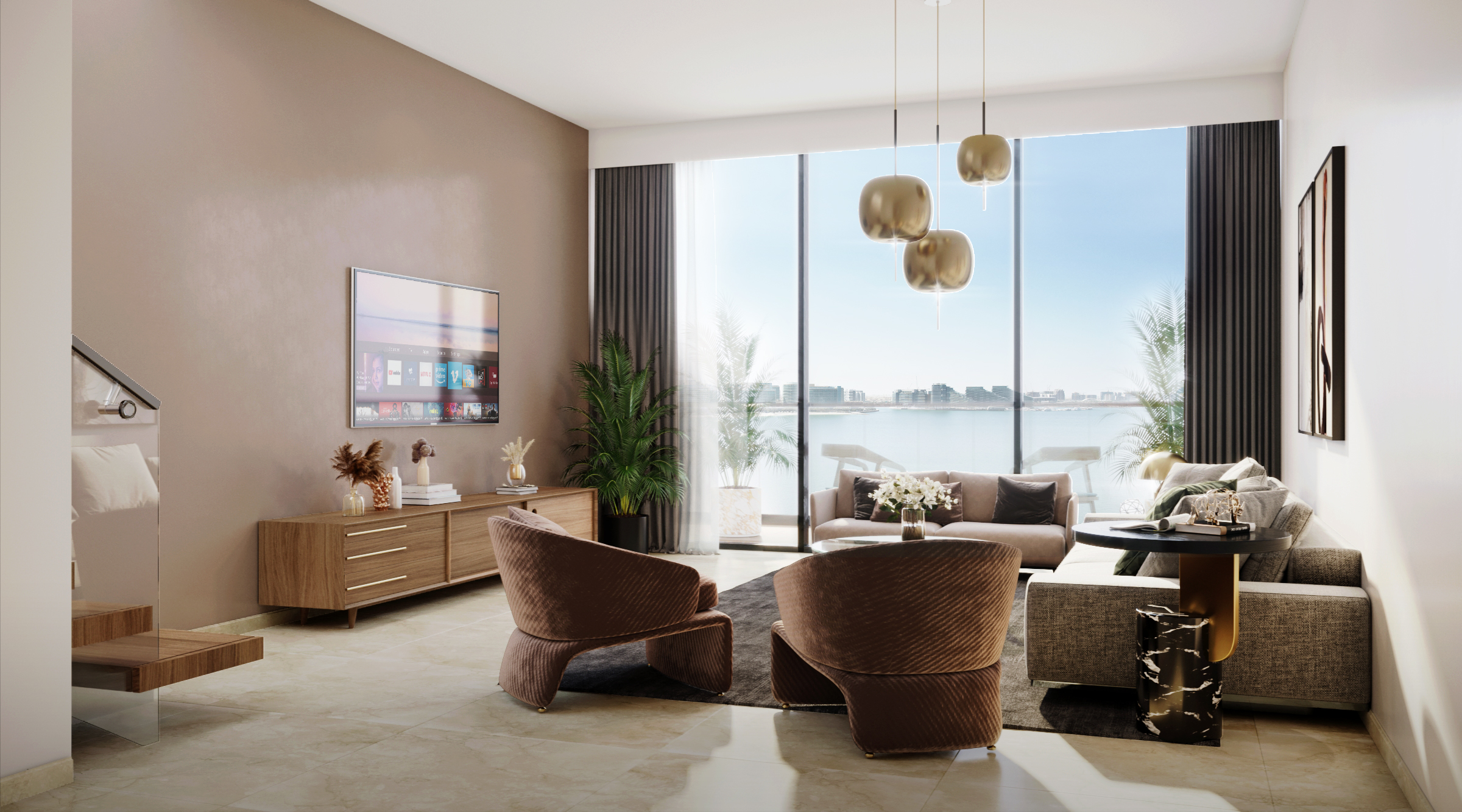 Perla 1 Yas Island Abu Dhabi modern bathroom interior featuring sophisticated fixtures, refined materials, and contemporary luxury finishes.