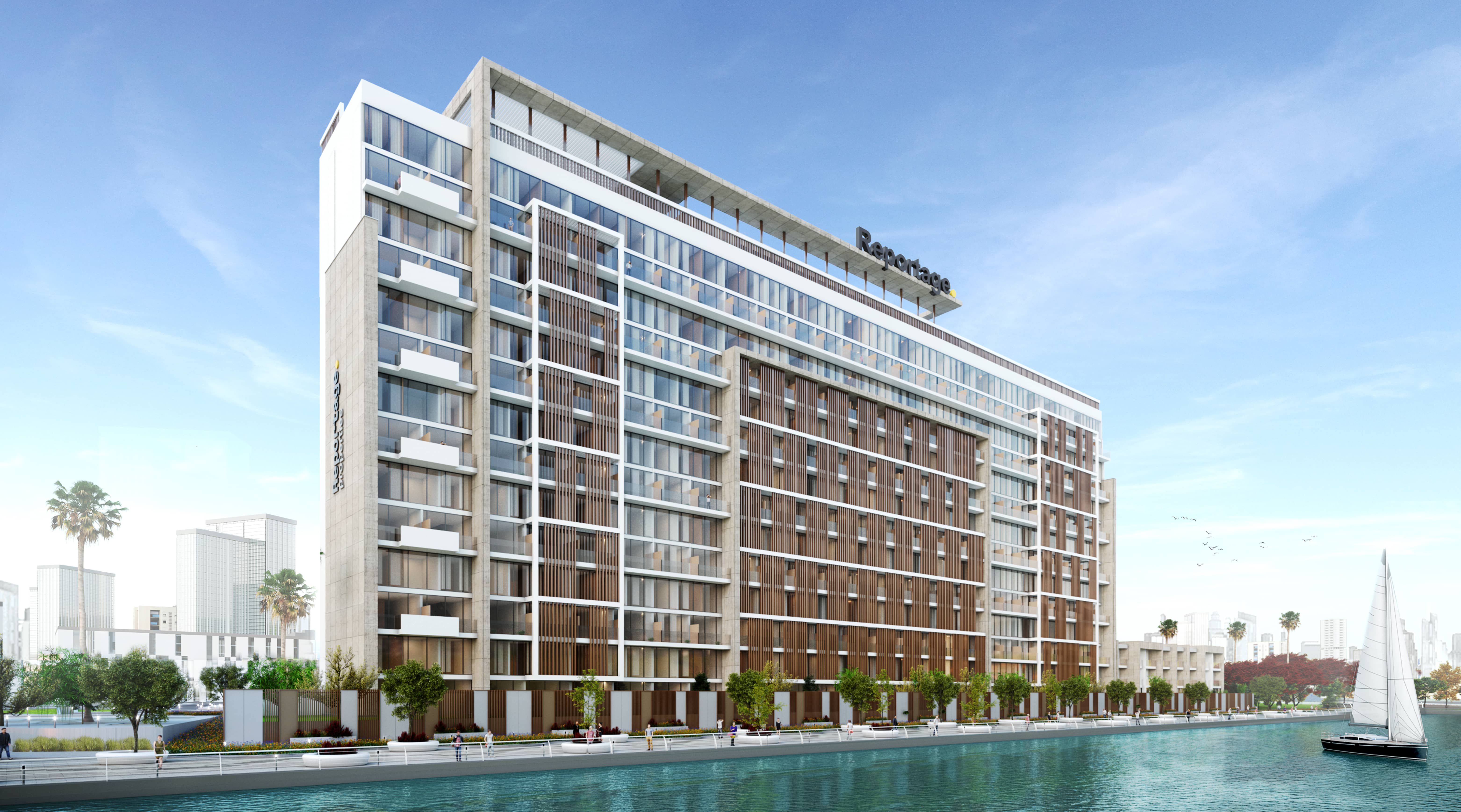 Perla 1 Yas Island Abu Dhabi building exterior featuring modern architecture, distinctive façades, landscaped areas, and luxury residential apartments.