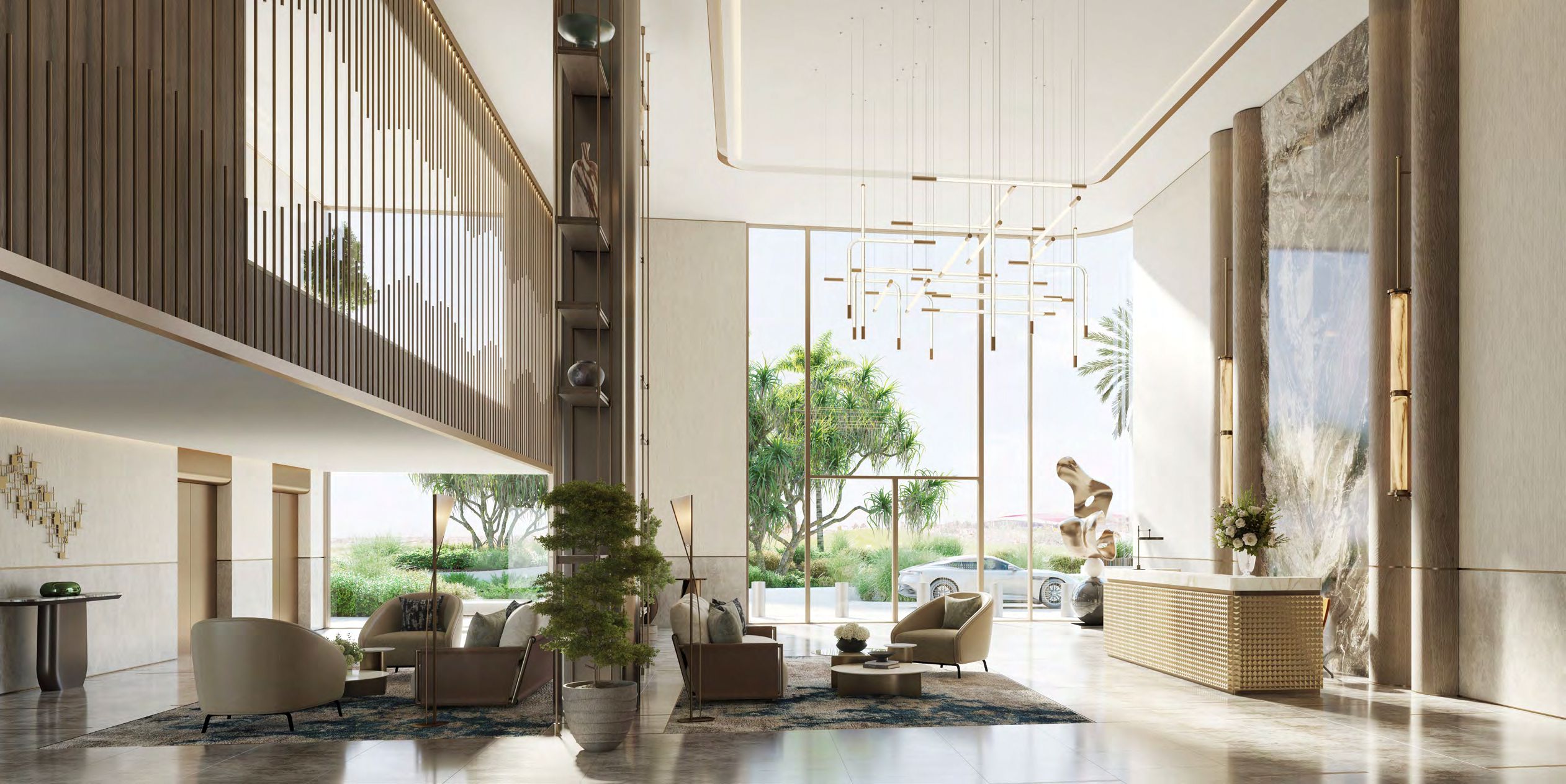 Waldorf Astoria Residences Yas gym on Yas Island featuring modern fitness facilities and luxury wellness interior design.