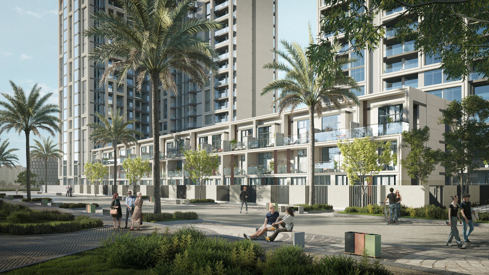 Aerial view of Selina Bay on Yas Island Abu Dhabi showcasing waterfront apartments, duplex penthouses, townhouses, and premium community living with canal