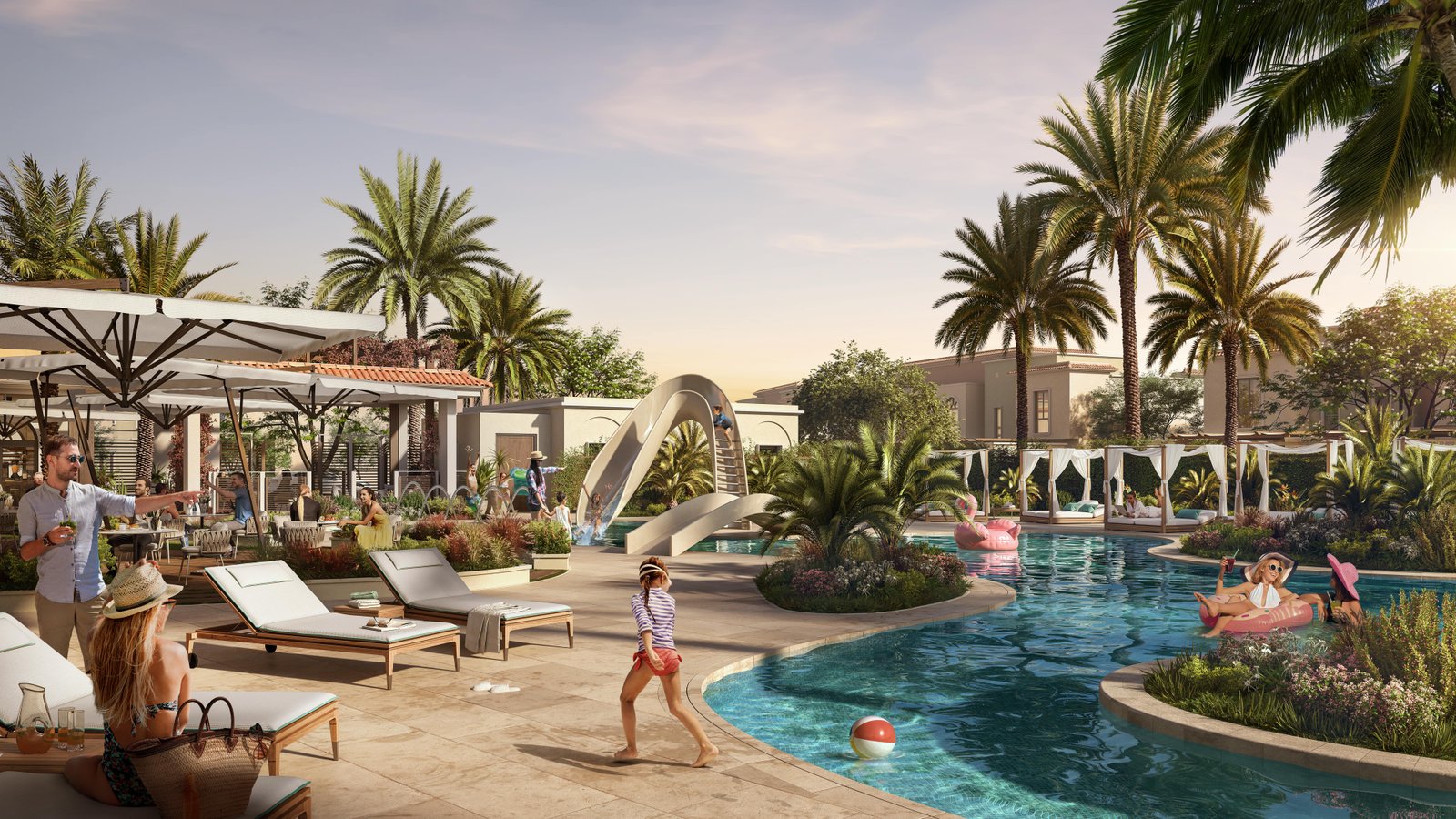 Family-friendly gated community at Yas Park Gate Yas Island featuring green parks and outdoor living spaces